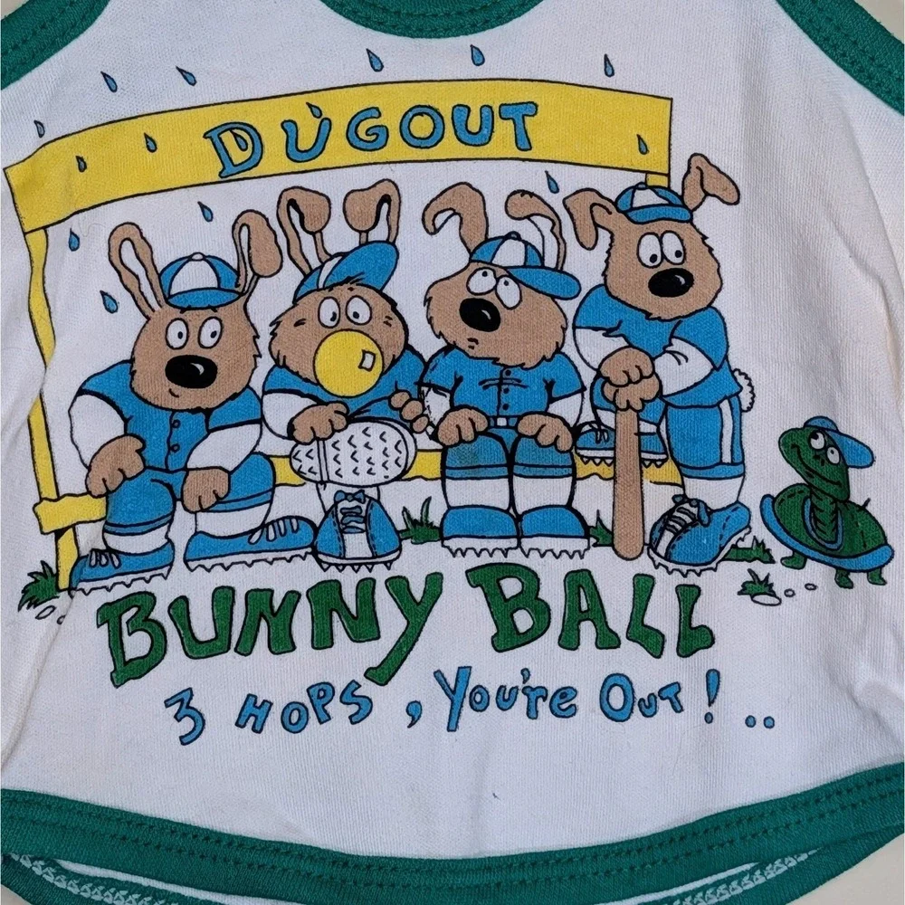 Vintage Bunny Ball Baseball‎ Tumble Togs Sports 80s Tank Top Infant 18 Months